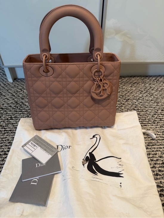 Dior Handbags - Dior LADY Dior medium ultra matte Cannage quilted calfskin handbag